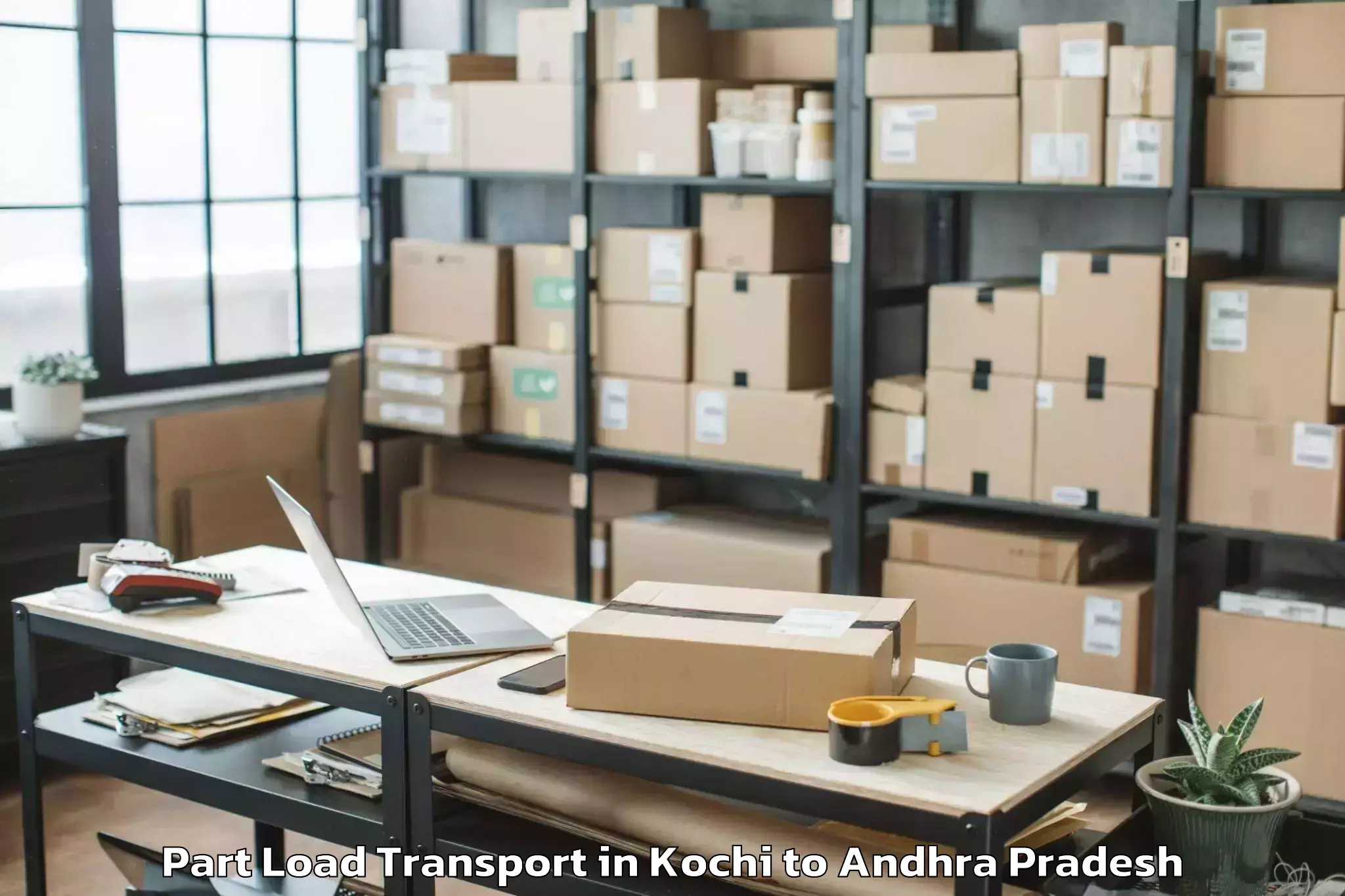 Book Kochi to Ganguvada Part Load Transport